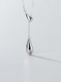 thumb 925 Sterling Silver  Minimalist  Water Drop Lariat Necklace 1