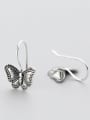thumb 925 Sterling Silver Butterfly Vintage Hook Earring 2