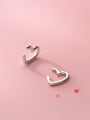 thumb 925 Sterling Silver Smooth Heart Minimalist Stud Earring 3
