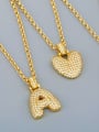thumb Brass Cubic Zirconia Letter Ethnic Necklace 0