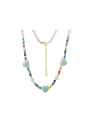 thumb 925 Sterling Silver Natural Stone Heart Trend Beaded Necklace 0