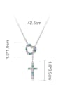 thumb 925 Sterling Silver Cubic Zirconia Cross Dainty Tassel Necklace 3