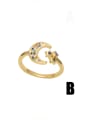 thumb Brass Cubic Zirconia Evil Eye Vintage Stackable Ring 3