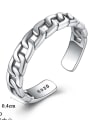 thumb 925 Sterling Silver Vintage  Chain Free Size Band Ring 2