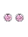 thumb Brass Cubic Zirconia Round Luxury Cluster Earring 4