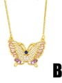 thumb Copper Cubic Zirconia Butterfly Vintage pendant Necklace 1