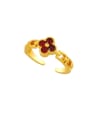 thumb Brass Cubic Zirconia Flower Vintage Band Ring 3