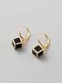 thumb 925 Sterling Silver Acrylic Square Minimalist Huggie Earring 3