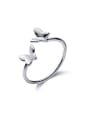 thumb 925 Sterling Silver  Smooth  Butterfly Minimalist Band Ring 4