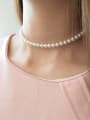 thumb 925 Sterling Silver Imitation Pearl White Necklace 0