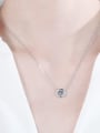 thumb Sterling Silver  0.5 ct Moissanite Round Minimalist Necklace 1