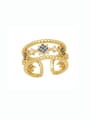 thumb Brass Cubic Zirconia Pentagram Vintage Stackable Ring 2