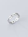 thumb 925 Sterling Silver Letter Vintage Free Size  Ring 0