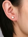 thumb Brass Smooth  Heart Minimalist Stud Earring 1