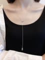 thumb 925 Sterling Silver Hollow Geometric Minimalist Lariat Necklace 1