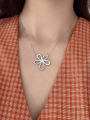 thumb 925 Sterling Silver Rhinestone Flower Minimalist Necklace 1