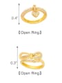 thumb Copper Cubic Zirconia Heart Dainty Midi Ring 1