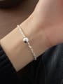 thumb 925 Sterling Silver Geometric Minimalist Beaded Bracelet 1