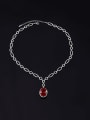 thumb Brass Glass Stone Geometric Luxury Necklace 2