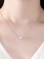 thumb 925 Sterling Silver Cubic Zirconia Heart Minimalist Necklace 1