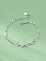 thumb 925 Sterling Silver Cubic Zirconia Clover Dainty Link Bracelet 0
