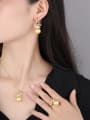 thumb Brass Imitation Pearl Luxury Bowknot Earring Ring and Necklace Set 1