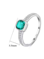 thumb 925 Sterling Silver Cubic Zirconia Geometric Dainty Band Ring 4