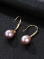 thumb 925 Sterling Silver Freshwater Pearl Oval Trend Hook Earring 2