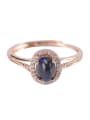 thumb 925 Sterling Silver Opal Oval Vintage Band Ring 0