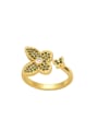 thumb Brass Cubic Zirconia Butterfly Vintage Band Ring 4