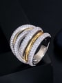 thumb Copper Cubic Zirconia Irregular Luxury Band Ring 1