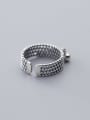 thumb 925 Sterling Silver   Retro Multilayer Twist Glossy Beads Free Size Ring 4