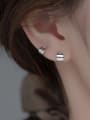 thumb 925 Sterling Silver Embossed Texture Minimalist Huggie Earring 2