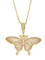 thumb Brass Cubic Zirconia  Vintage Butterfly Pendant Necklace 3