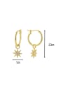 thumb Brass Cubic Zirconia Star Minimalist Huggie Earring 2