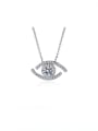 thumb 925 Sterling Silver Moissanite Evil Eye Dainty Necklace 2