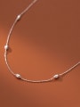 thumb 925 Sterling Silver Bead Round Minimalist Necklace 1