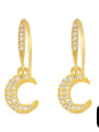 thumb Brass Cubic Zirconia Star Minimalist Huggie Earring 2