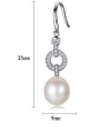 thumb 925 Sterling Silver Freshwater Pearl Hollow Geometric Classic Hook Earring 4