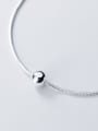 thumb 925 sterling silver smooth round ball minimalist link bracelet 3