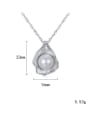 thumb 925 Sterling Silver Freshwater Pearl Water wave chain Freshwater Pearl Pendant Necklace 3