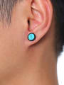 thumb Titanium Steel Turquoise Geometric Hip Hop Stud Earring 1