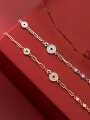 thumb 925 Sterling Silver Cubic Zirconia Coin Vintage Link Bracelet 2