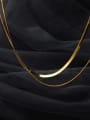 thumb 925 Sterling Silver  Minimalist  Snake Bone Chain Double Layer Necklace 2