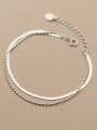 thumb 925 Sterling Silver Geometric Minimalist Strand Bracelet 3