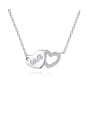 thumb 925 Sterling Silver Rhinestone small fresh love letter necklace 0