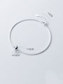 thumb 925 sterling silver smooth round ball minimalist link bracelet 1