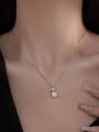 thumb 925 Sterling Silver Cubic Zirconia Fish Minimalist Necklace 2