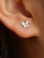 thumb 925 Sterling Silver Enamel Butterfly Cute Stud Earring 1