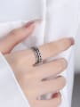 thumb 925 Sterling Silver Cubic Zirconia Geometric Chain Vintage Stackable Ring 1